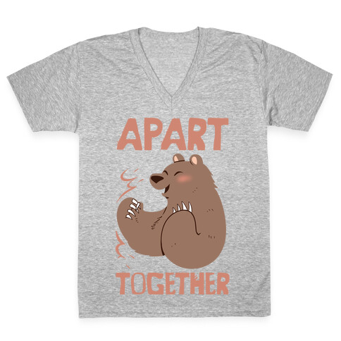 Bearly Apart, Always Together (Right) V-Neck Tee Shirt