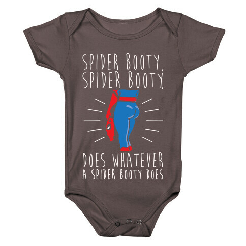Spider Booty Parody White Print Baby One-Piece