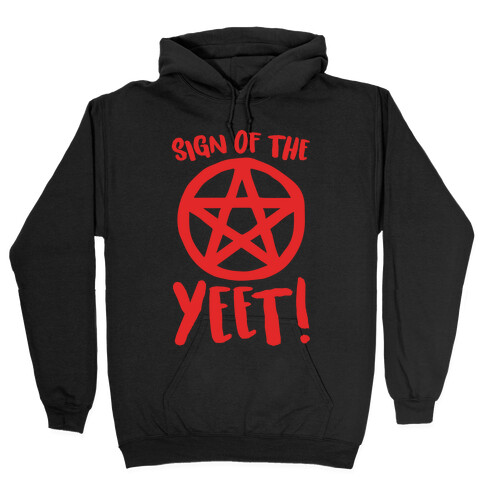 Sign Of The Yeet Parody White Print Hooded Sweatshirt