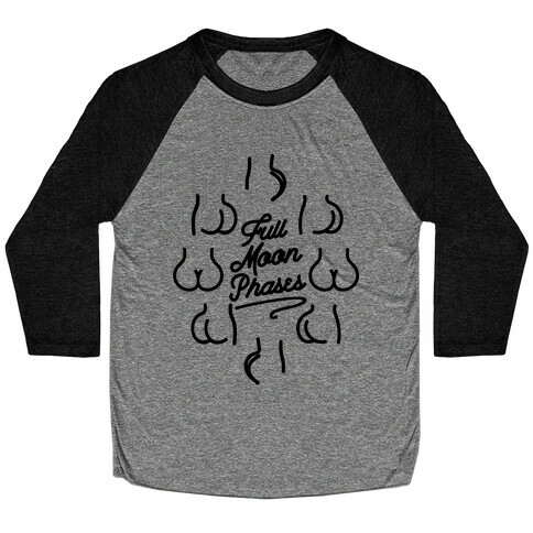 Full Moon Phases  Baseball Tee