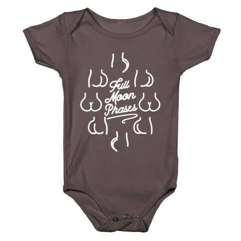 Full Moon Phases White Print Baby One-Piece