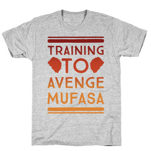 Training To Avenge Mufasa Parody White Print T-Shirt