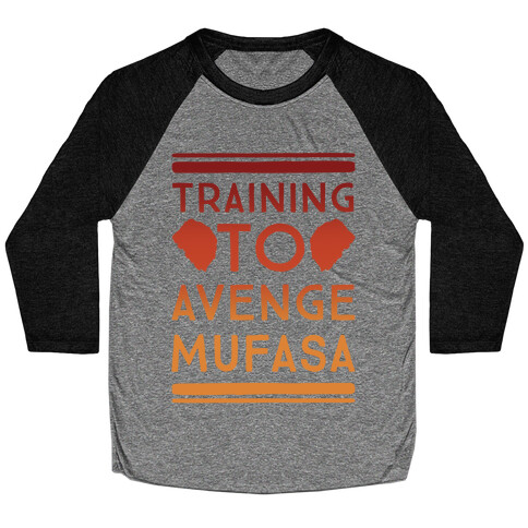 Training To Avenge Mufasa Parody White Print Baseball Tee
