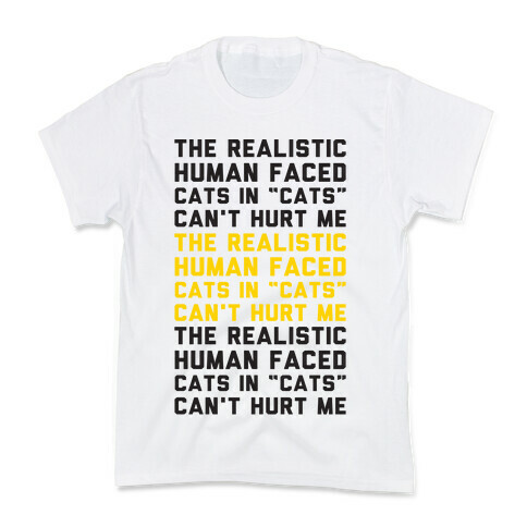 The Realistic Human Faced Cats In Cats Can't Hurt Me Parody Kids T-Shirt