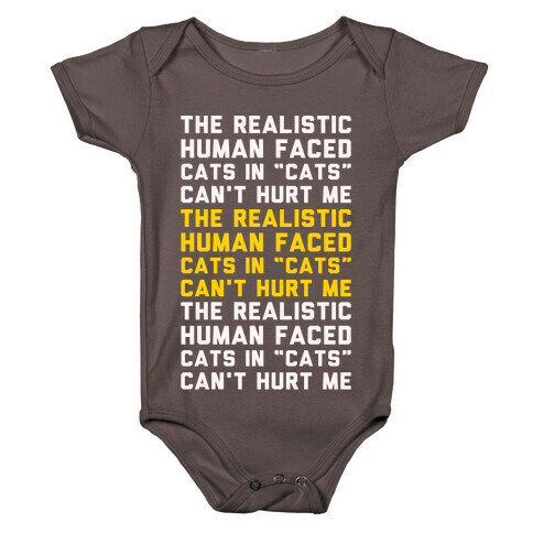 The Realistic Human Faced Cats In Cats Can't Hurt Me Parody White Print Baby One-Piece