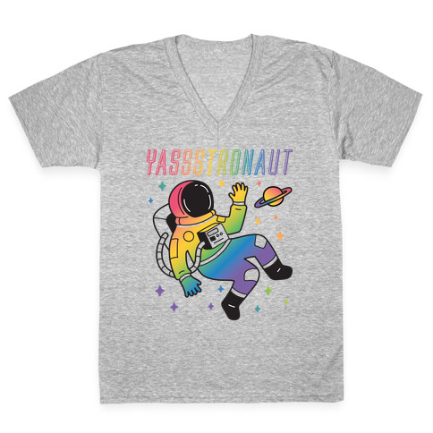 Yassstronaut LGBTQ Astronaut V-Neck Tee Shirt
