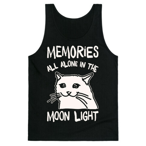 Memories All Alone In The Moonlight Parody White Print Tank Top