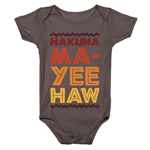 Hakuna Ma-Yee Haw Parody White Print Baby One-Piece