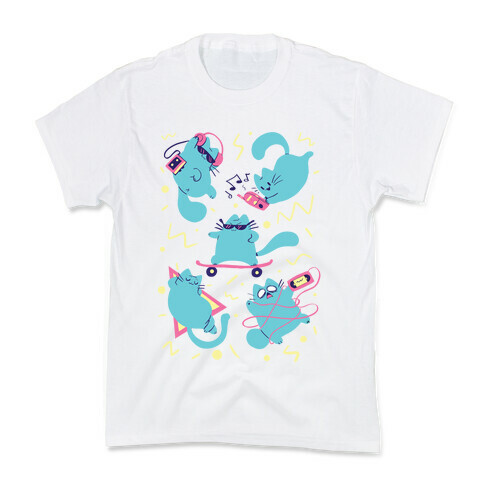 90's Cats Pattern Kids T-Shirt