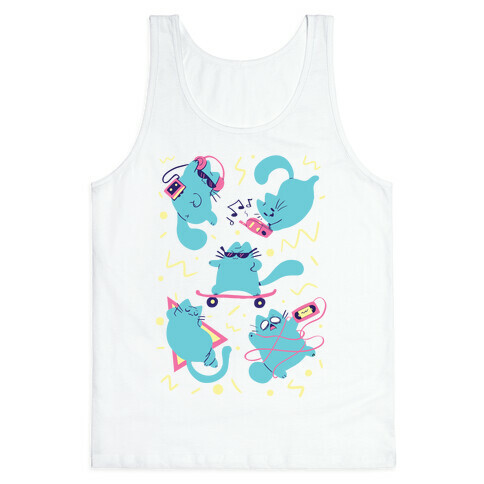 90's Cats Pattern Tank Top