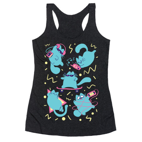 90's Cats Pattern Racerback Tank Top