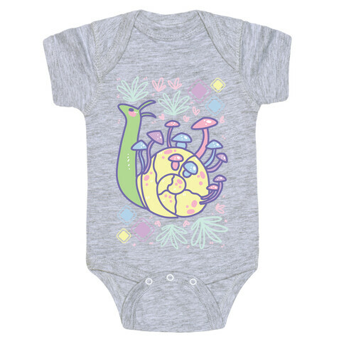 Pastel Mushroom Snail Baby One-Piece