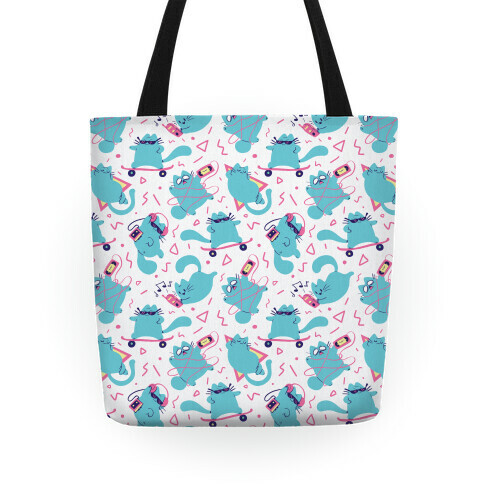 90's Cats Pattern Tote