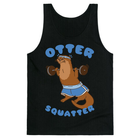 Otter Squatter White Print Tank Top