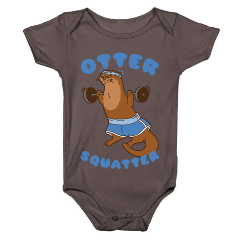 Otter Squatter White Print Baby One-Piece