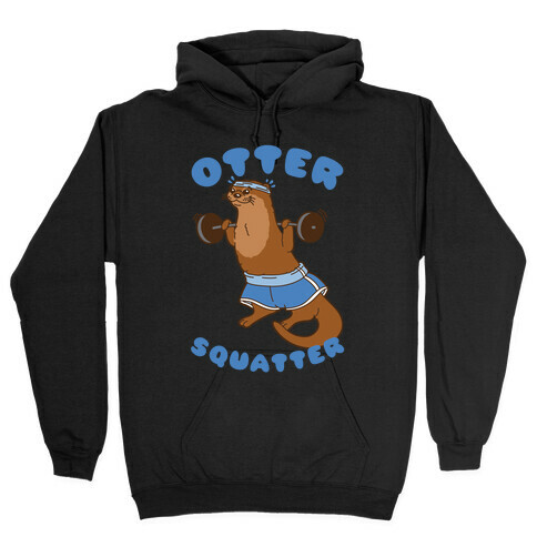 Otter Squatter White Print Hooded Sweatshirt