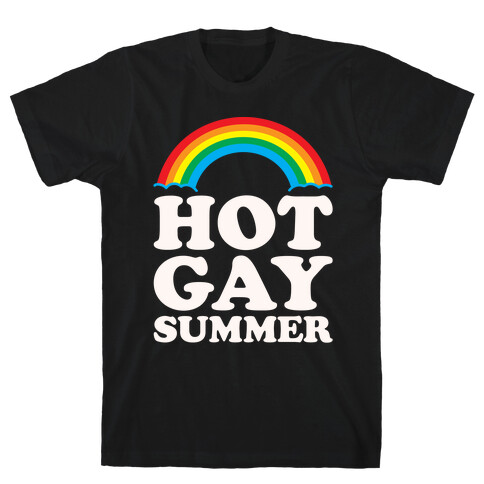 Hot Gay Summer Parody White Print T-Shirt