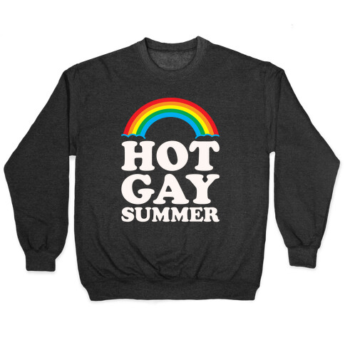 Hot Gay Summer Parody White Print Pullover