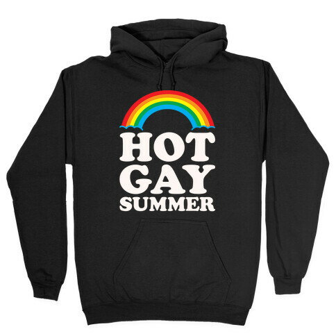Hot Gay Summer Parody White Print Hooded Sweatshirt