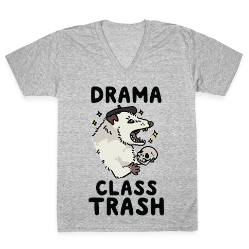 Drama Class Trash Opossum V-Neck Tee Shirt