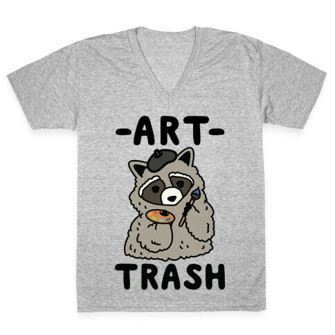 Art Trash Raccoon V-Neck Tee Shirt