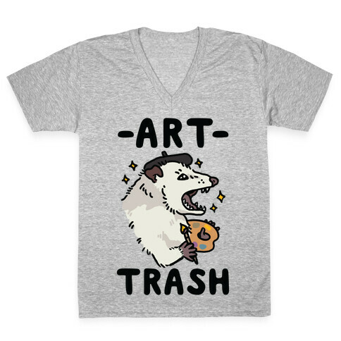 Art Trash Possum V-Neck Tee Shirt