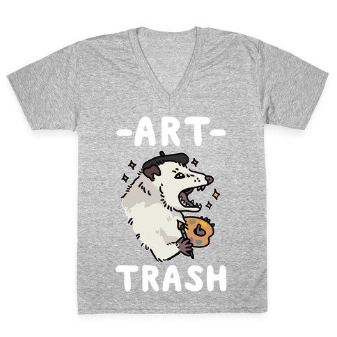 Art Trash Possum V-Neck Tee Shirt