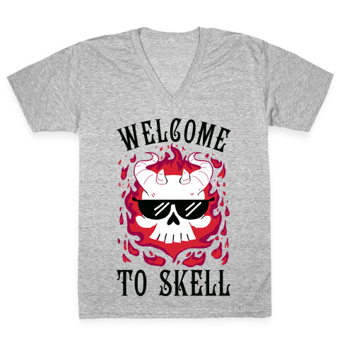 Welcome To Skell V-Neck Tee Shirt