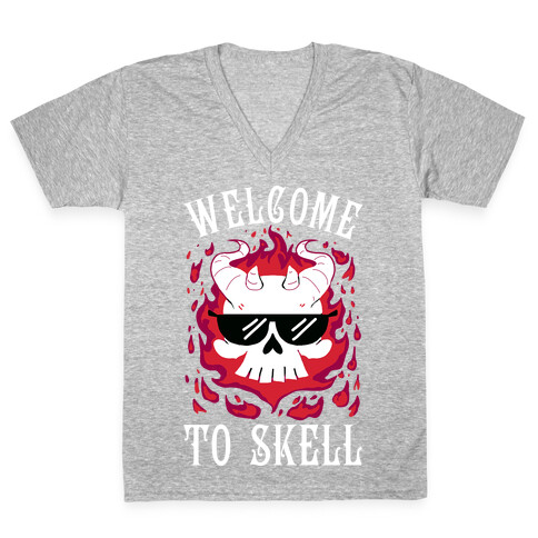 Welcome To Skell V-Neck Tee Shirt