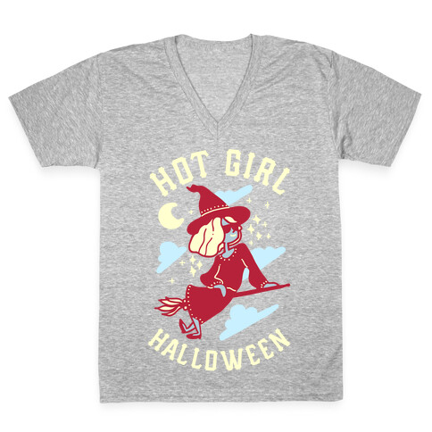 Hot Girl Halloween V-Neck Tee Shirt