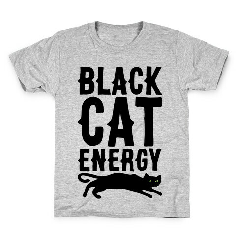 Black Cat Energy Parody Kids T-Shirt