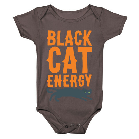 Black Cat Energy Parody White Print Baby One-Piece