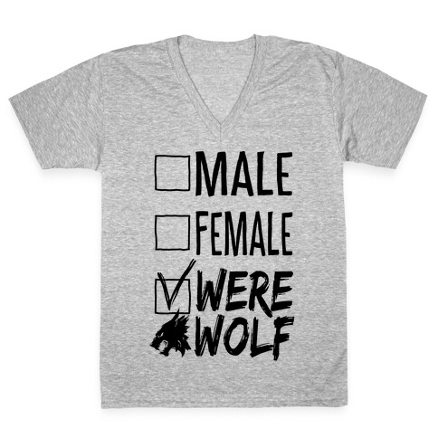 Male? Female? Nah, Werewolf V-Neck Tee Shirt