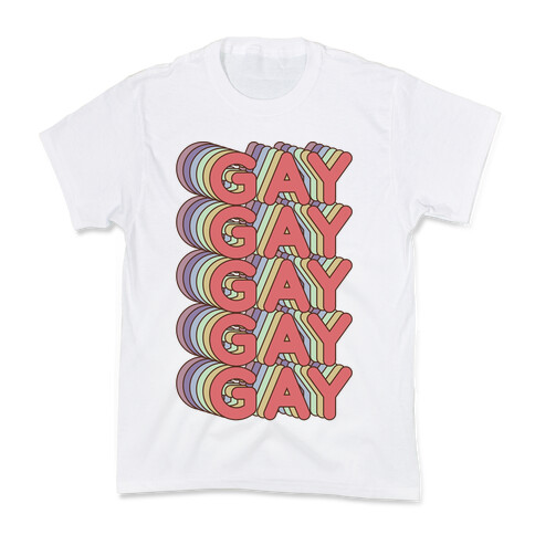 Gay Retro Rainbow Kids T-Shirt