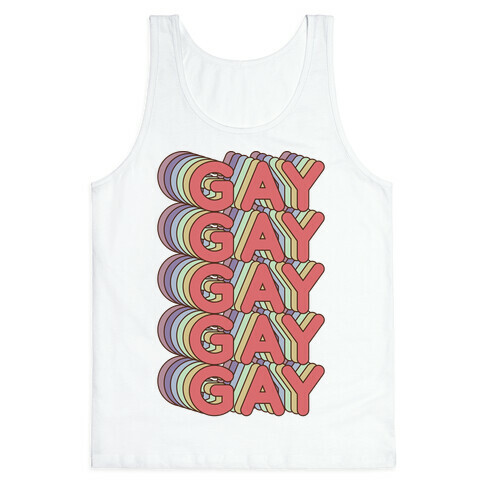 Gay Retro Rainbow Tank Top