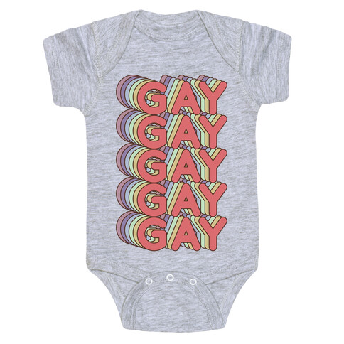 Gay Retro Rainbow Baby One-Piece