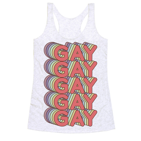 Gay Retro Rainbow Racerback Tank Top