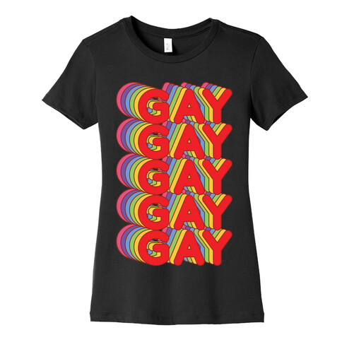 Gay Retro Rainbow Womens T-Shirt