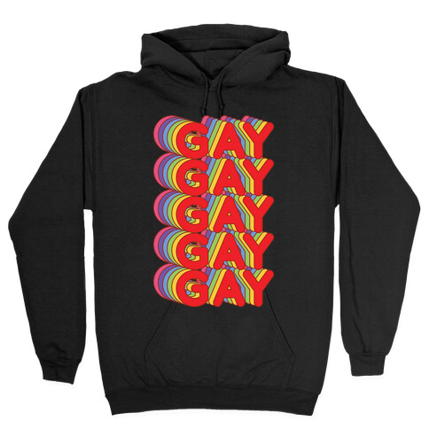 Gay Retro Rainbow Hooded Sweatshirt