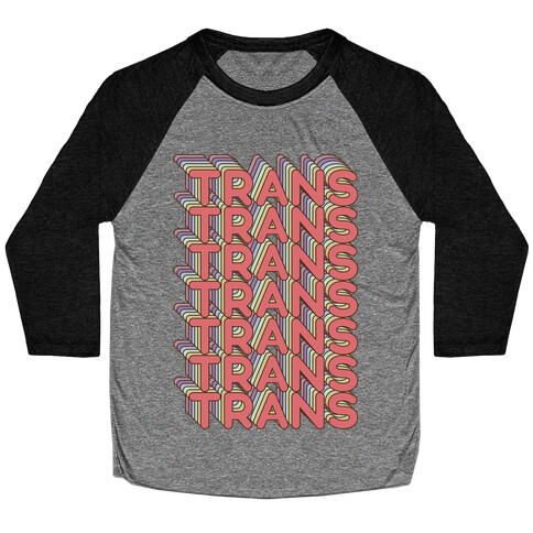 Trans Retro Rainbow Baseball Tee