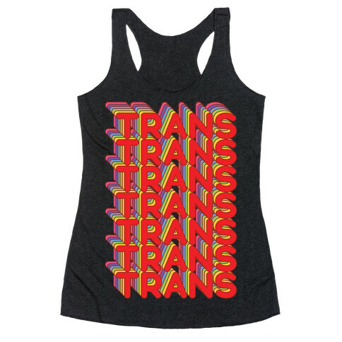 Trans Retro Rainbow Racerback Tank Top