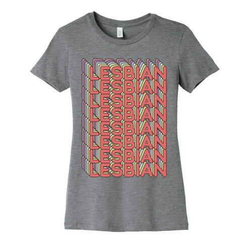 Lesbian Retro Rainbow Womens T-Shirt