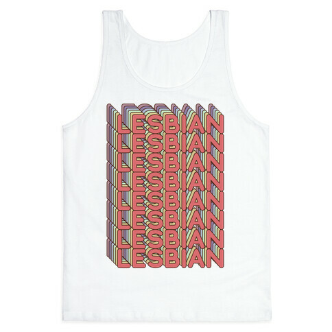 Lesbian Retro Rainbow Tank Top