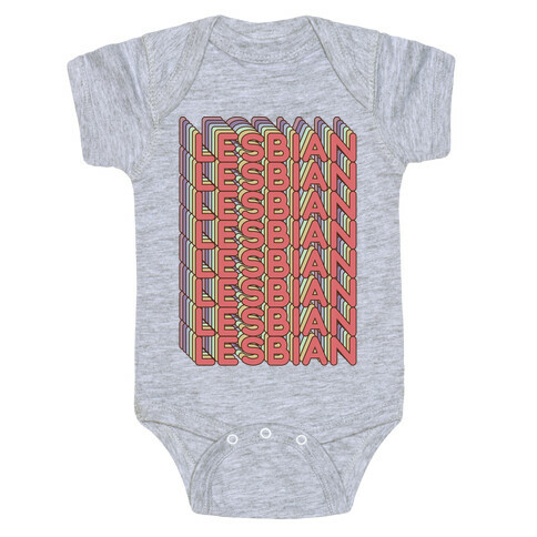 Lesbian Retro Rainbow Baby One-Piece