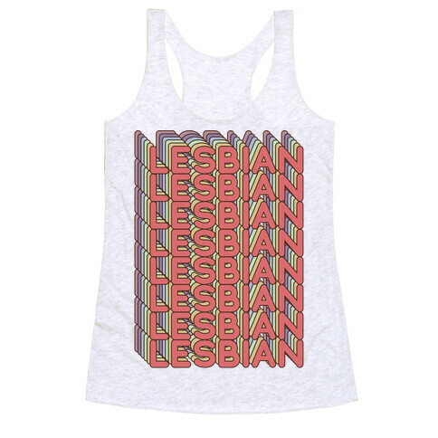 Lesbian Retro Rainbow Racerback Tank Top