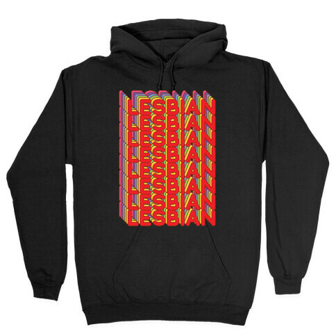 Lesbian Retro Rainbow Hooded Sweatshirt