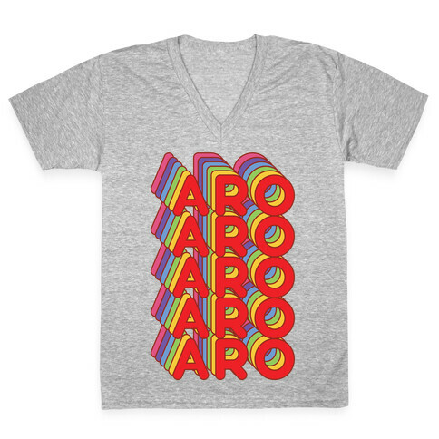 Aro Retro Rainbow V-Neck Tee Shirt