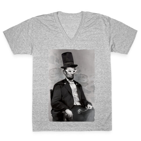 Japanese Abraham Lincoln V-Neck Tee Shirt