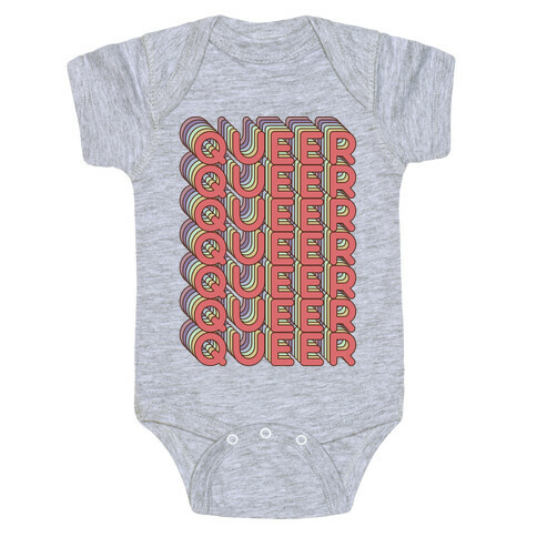 Queer Retro Rainbow Baby One-Piece