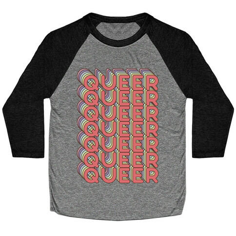 Queer Retro Rainbow Baseball Tee